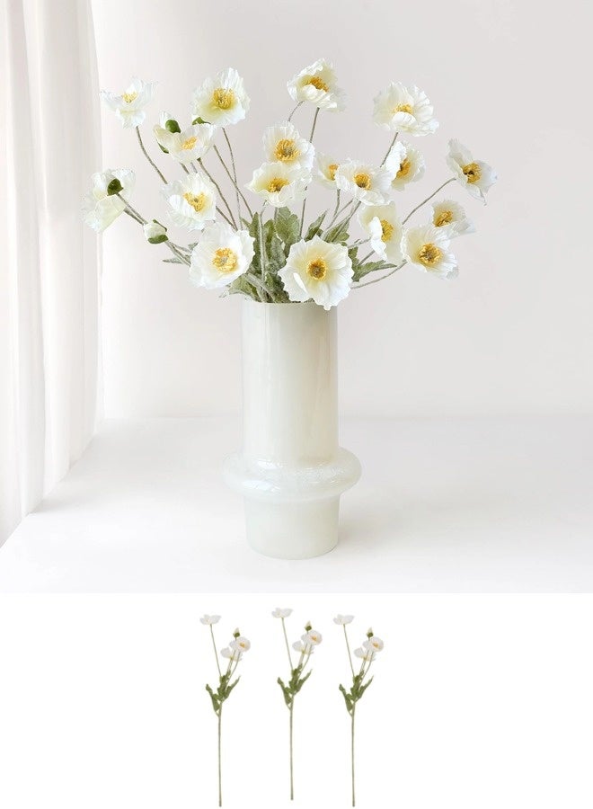 ShebSheb Artificial Flowers 3 PCS Poppy Silk Bouquet,for Wedding, Home, Party Decoration,Table Centerpiece Arrangement - Image 1